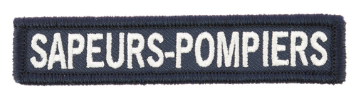 BANDE PATRONYMIQUE "SAPEURS-POMPIERS" BLANC SUR DRAP BLEU BOURDON US