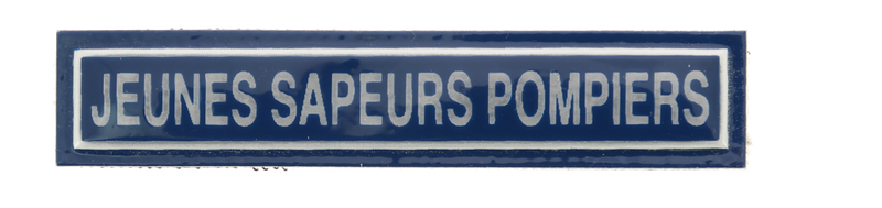 BARRETTE JEUNES SAPEURS POMPIERS RETROREFLECHISSANT BLEU/BLANC