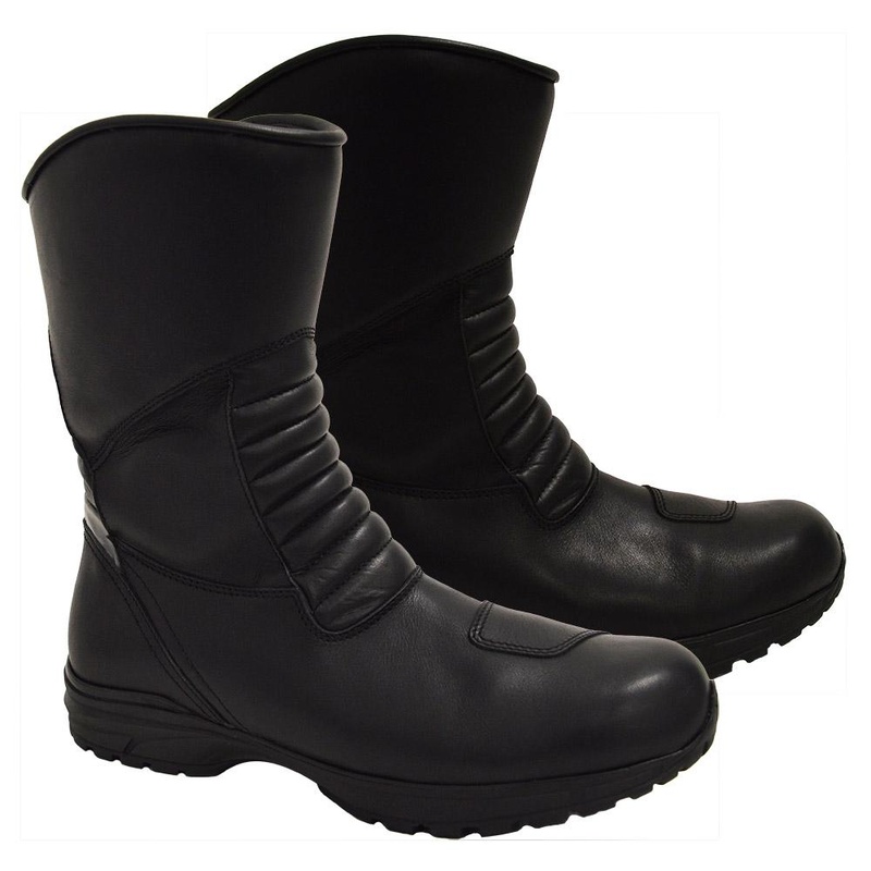 Bottes Moto cuir noir Zip protégé