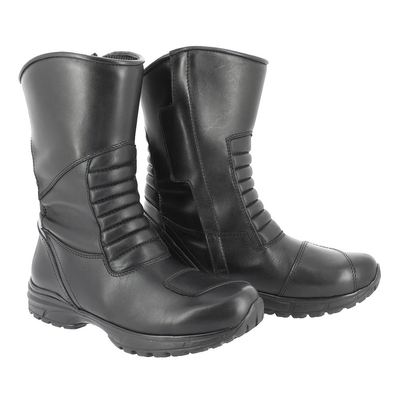 Bottes Moto cuir noir Zip protégé