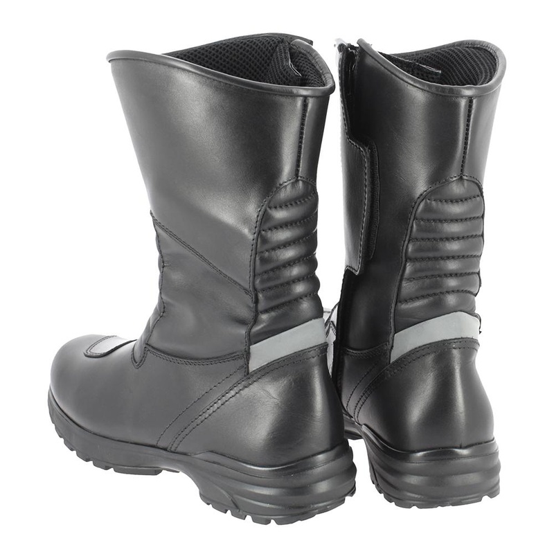 Bottes Moto cuir noir Zip protégé