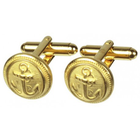 boutons de manchette marine nationale coloris or mat armee francaise