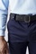 Ceinturon cuir 40 mm noir boucle argent avec double ardillon