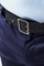 Ceinturon cuir 40 mm noir boucle argent avec double ardillon