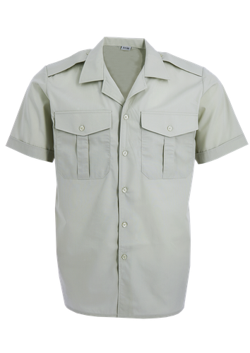 Chemise pattes épaules 2 poches MC col ouvert