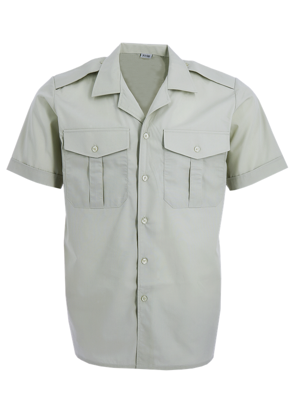 Chemise pattes épaules 2 poches MC col ouvert