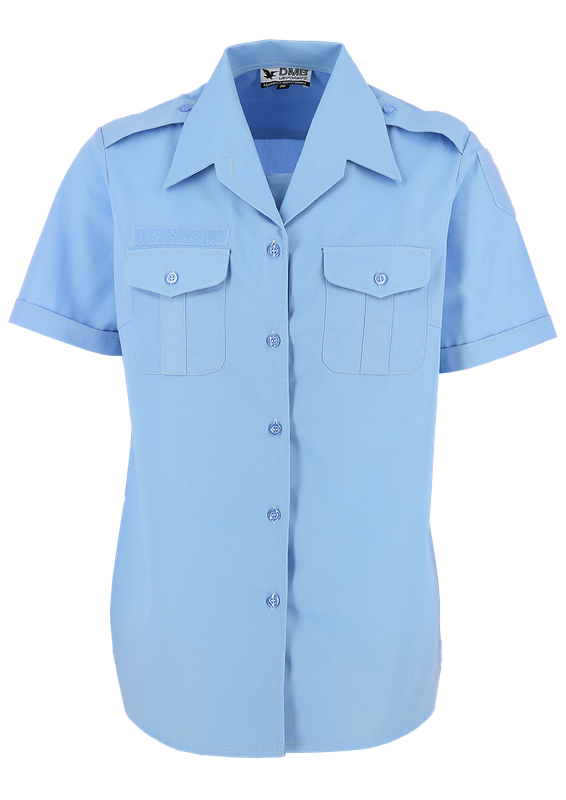 Chemisette pattes épaules 2 poches MC col fermé FEMME