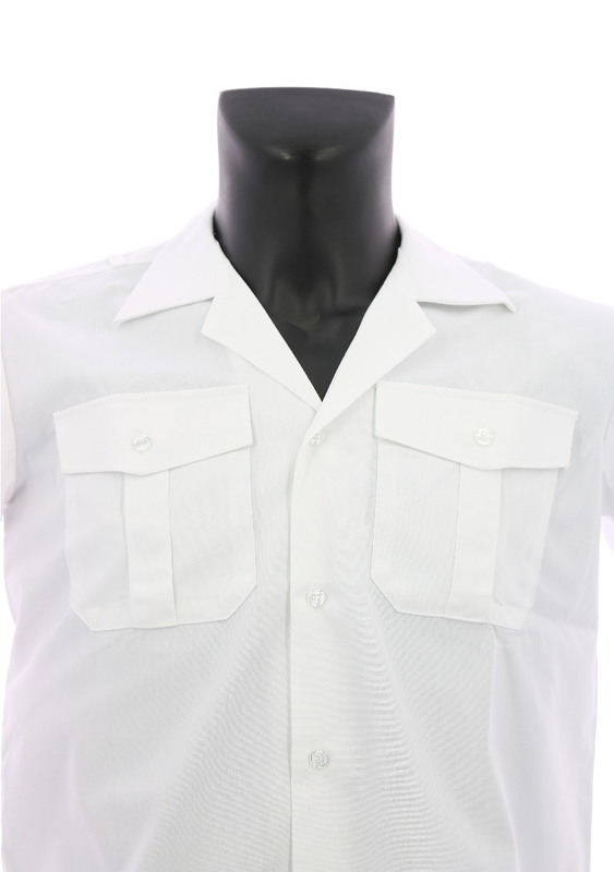 CHEMISETTE REF.1514 BLANCHE MARINE NATIONALE PASSANT EPAULETTE 0V