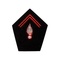 ecusson de col laminette s officier argent fil rouge pompiers s velours