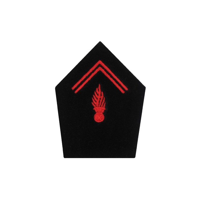 mcolvar3 ecusson de col soie rouge pompiers s velours avec chevrons 