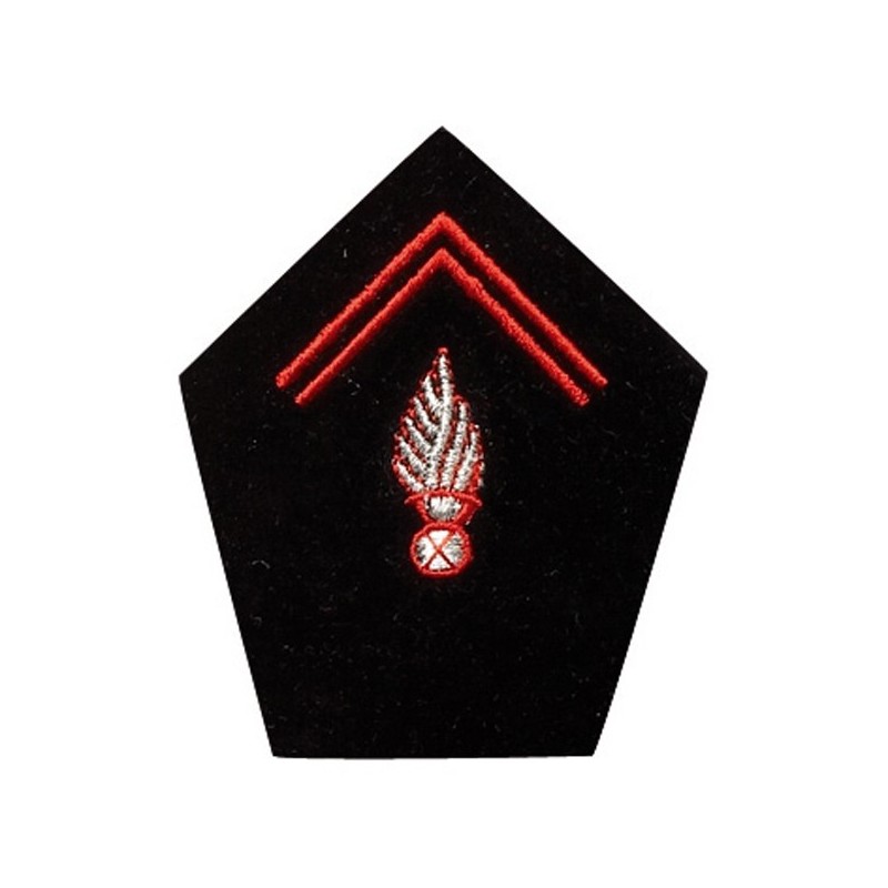 ecusson de col laminette s officier argent fil rouge pompiers s velours