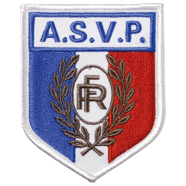 Écusson brodé RF avec bourdon monté sur velcro