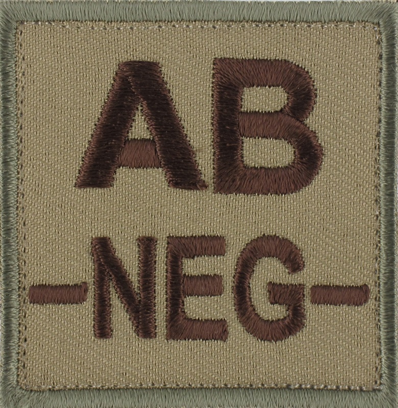 Ecusson groupe sanguin brodé 5X5