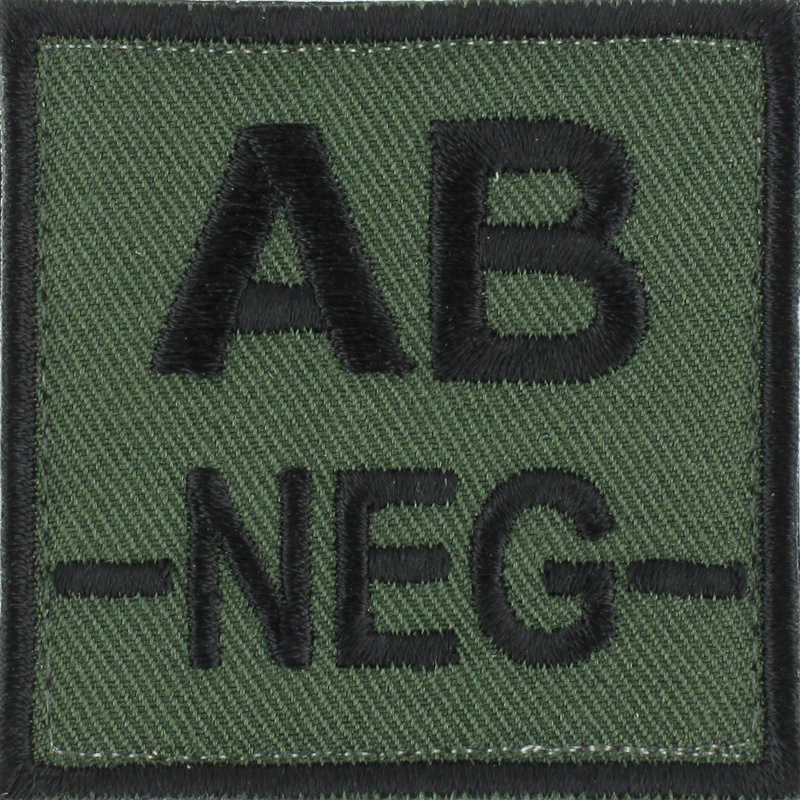 Ecusson groupe sanguin brodé 5X5