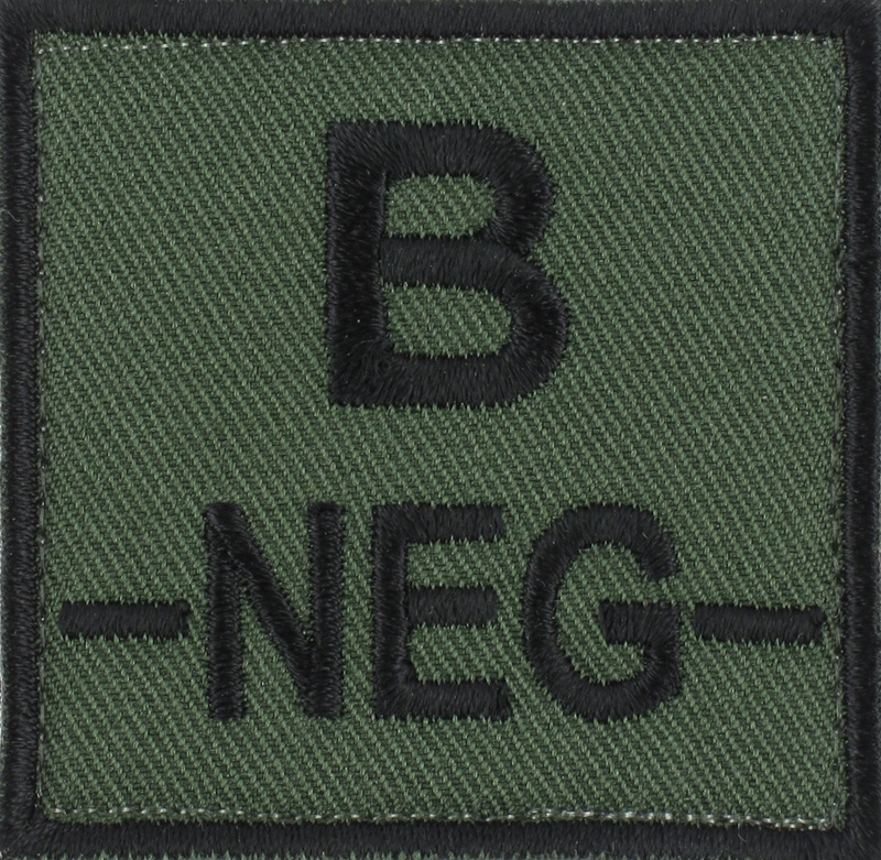 Ecusson groupe sanguin brodé 5X5