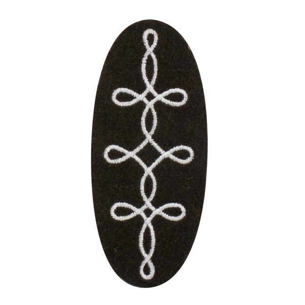 ECUSSON SOIE HONGROISE FIL BLANC SUR MARRON