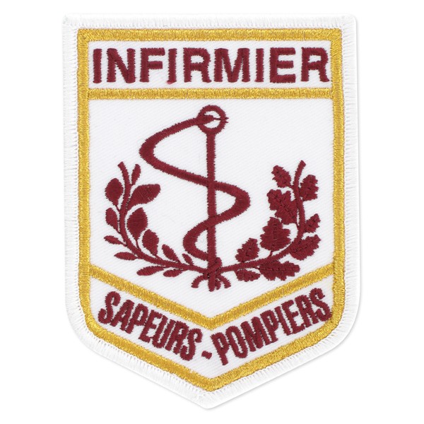 ECUSSON SOIE INFIRMIER POMPIERS SUR VELCRO