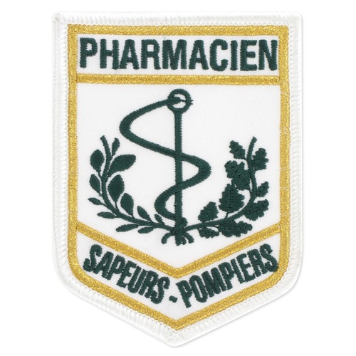 ECUSSON SOIE PHARMACIEN POMPIERS SUR VELCRO
