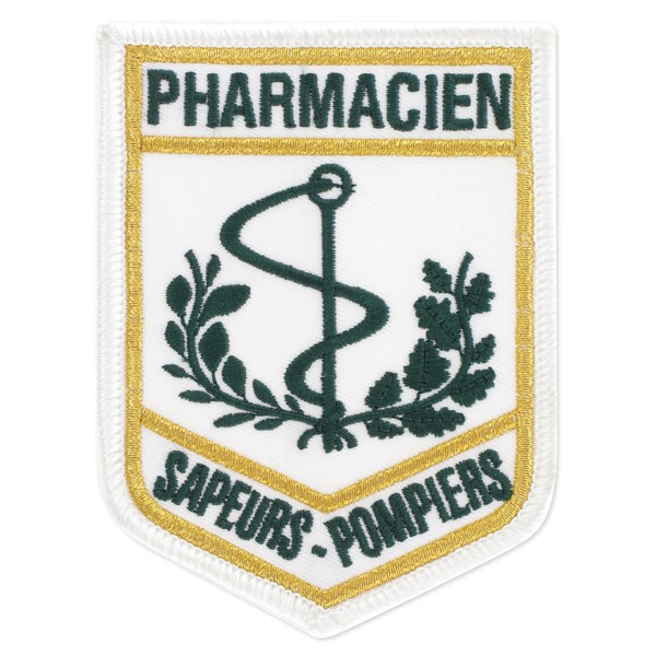 ECUSSON SOIE PHARMACIEN POMPIERS SUR VELCRO