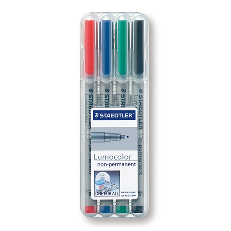 Étui 4 feutres non permanents solubles