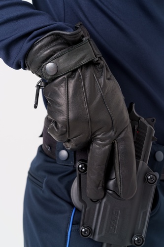 GANTS CUIR NOIR FOURRES