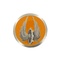 insigne collet metal argent train bomap 14 rislp fond orange 