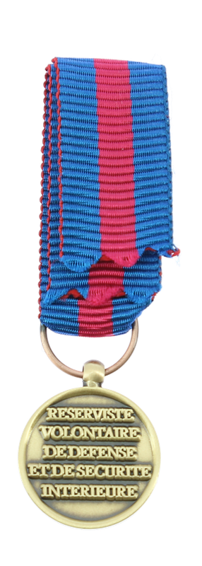 Médaille Médaille des réservistes volontaires de défense et de sécurité intérieure Bronze