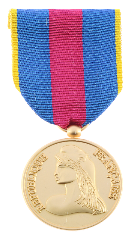 Médaille Médaille des réservistes volontaires de défense et de sécurité intérieure Or