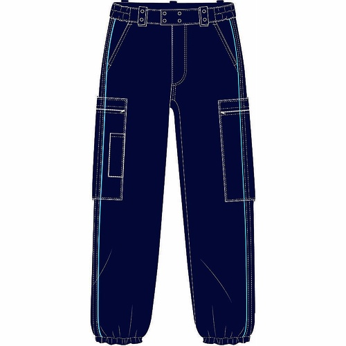 PANTALON AMPLE MARINE MAT