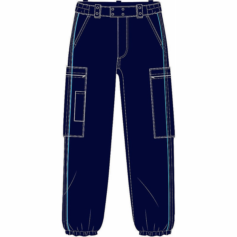 PANTALON AMPLE MARINE MAT