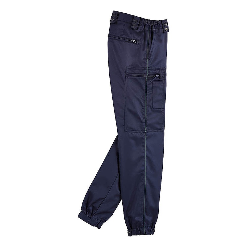 PANTALON MI-SAISON AMPLE MARINE SATINE - L.V