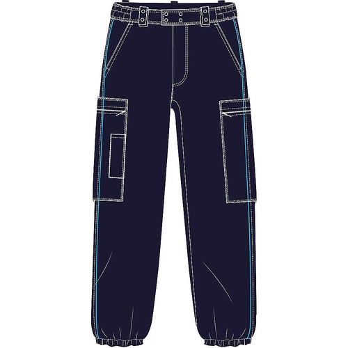 PANTALON MI-SAISON AMPLE MARINE SATINE - PM