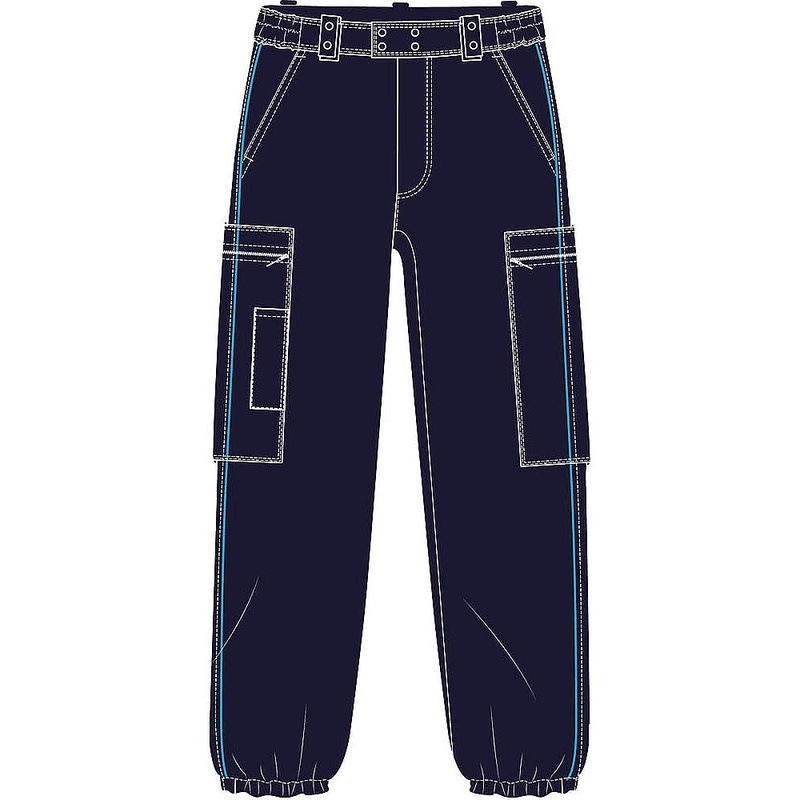 PANTALON MI-SAISON AMPLE MARINE SATINE - PM