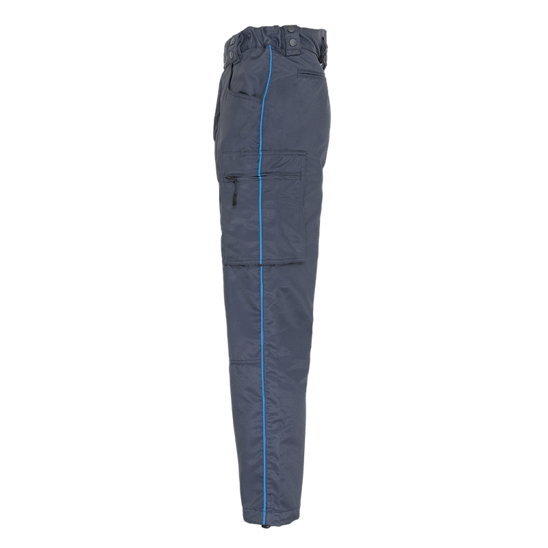 PANTALON MI-SAISON AMPLE MARINE SATINE