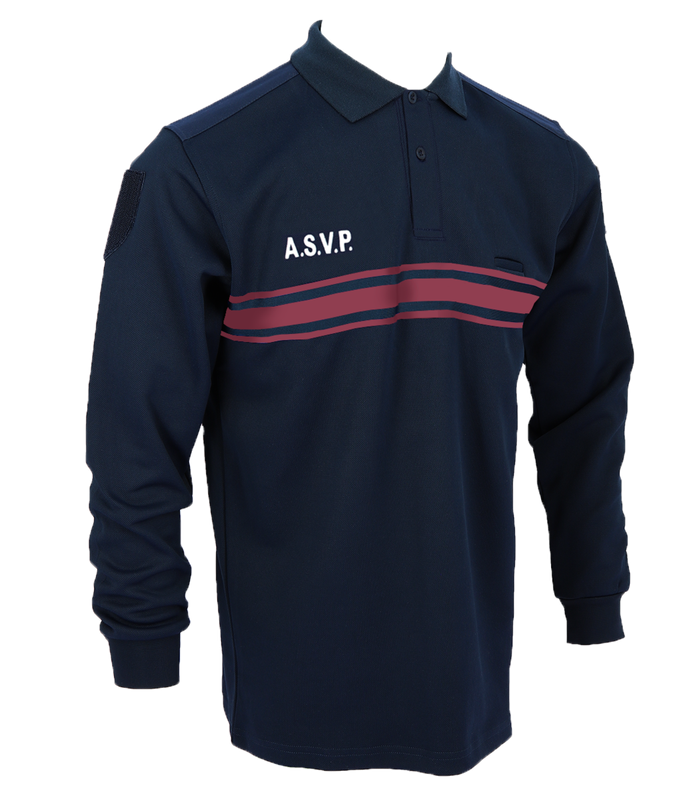 Polo manches longues double face