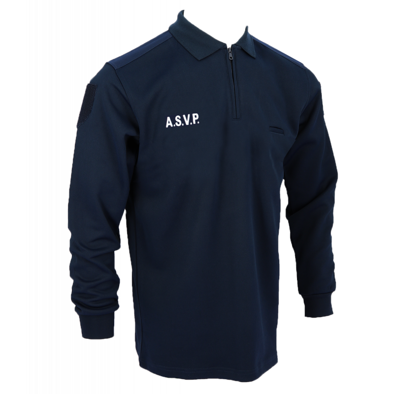 polo ref 1555 double face asvp bleu sans bande ml zip