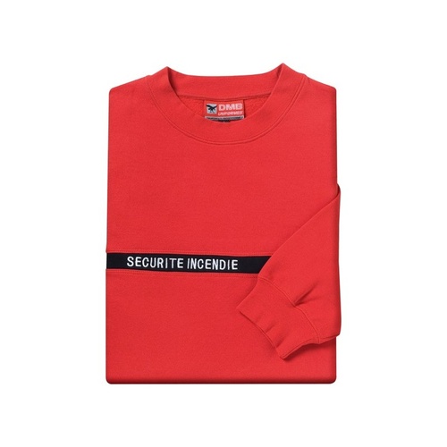 sweat ref 521 securite incendie rouge 