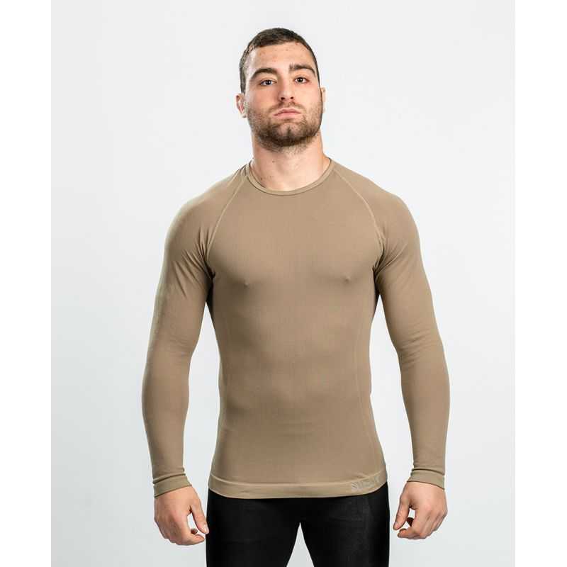 tee shirt active coyote manch longues col rond