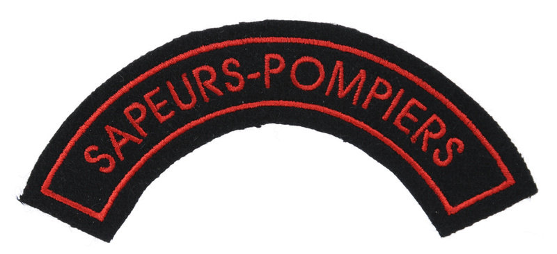 Titres d'épaule Pompier fil rouge sur noir